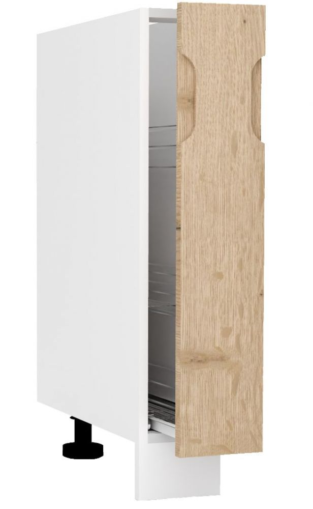 Apatinė spintelė 15 cm cargo D15 su krepšiu ir švelniu uždarymu Zoya