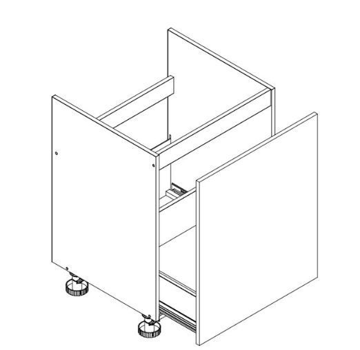 Apatinė spintelė 60 cm po kriaukle, stalčius D60ZL S/1 Adele
