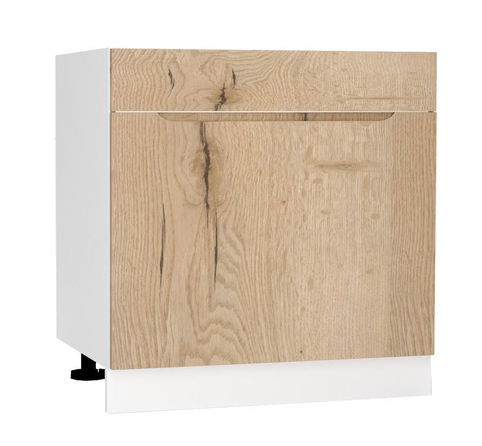 Apatinė spintelė po kriaukle 80 cm, stalčius D80ZL S/1, „Zoya“ kištukas