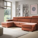 Sulankstoma kampinė sofa su galvos atramomis Adela U formos Gr2