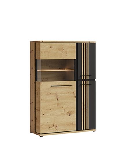 Žema palėpės vitrina Molto juoda ML2a