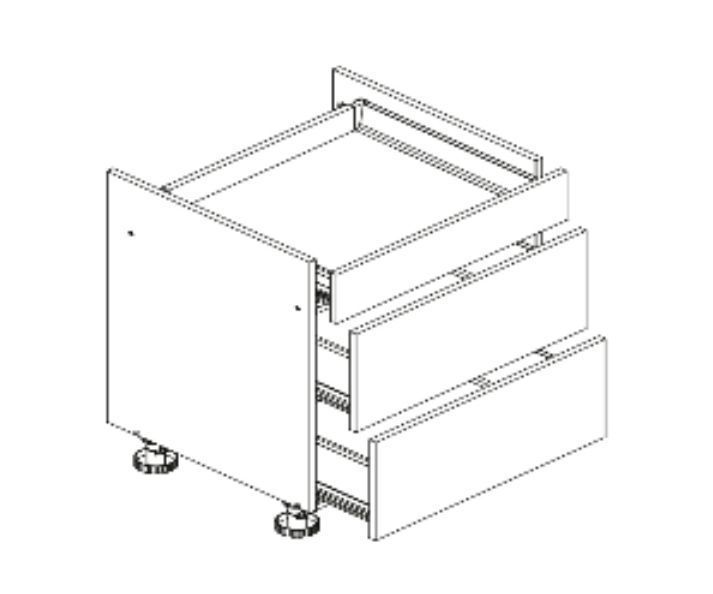 Apatinė spintelė 90 cm stalčių lentai D90 PC S/3 Adele