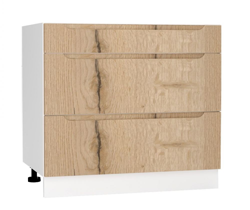 Apatinė spintelė 90 cm stalčių lentai D90 PC S/3 Zoya