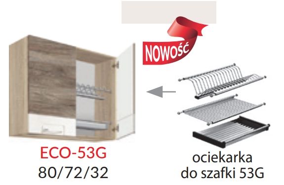 Viršutinė spintelė 80 cm su „Econo ECO-53G“ džiovykle