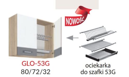 80 cm viršutinė spintelė su „Global GLO-53G“ džiovykle