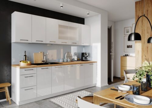 Virtuvė 260 Vita balta blizgi – SPECIALUS PASIŪLYMAS