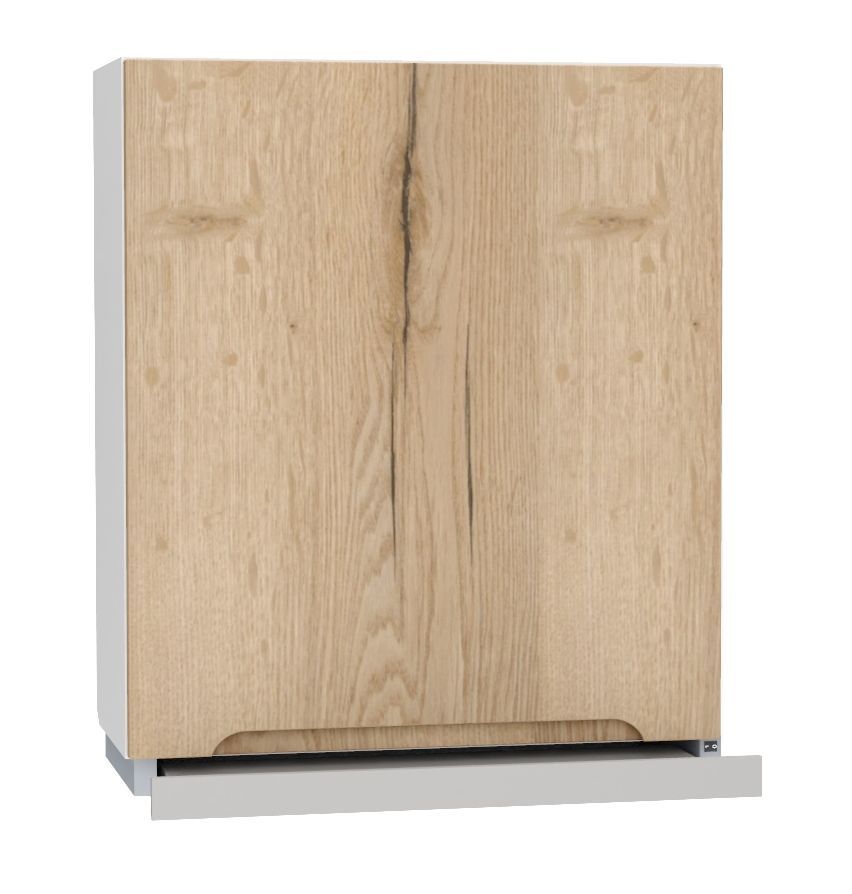 Pakabinama spintelė 60 cm su sidabriniu gaubtu W60/68 SLIM P/L Zoya