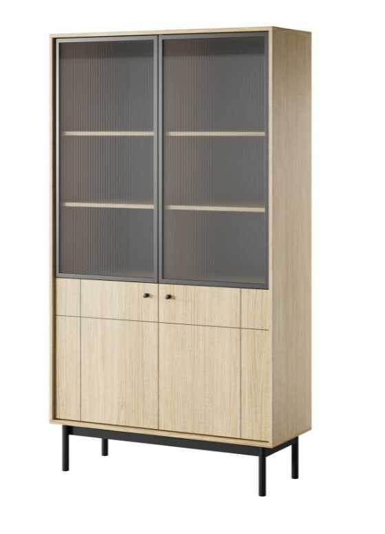 Vitrininė spintelė su spintelėmis WT104 Japandi ąžuolo linea