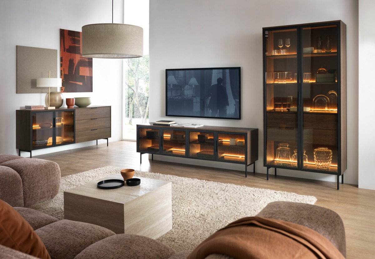 „Lumi Salon“ grūdinto dekoratyvinio stiklo fleitos, ąžuolo spalvos, „Dunin“