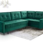 Akita kampinė sofa-lova su raukiniais