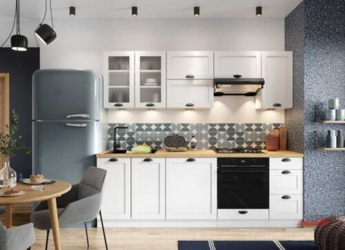 Virtuvės komplektas 260 cm Adele balta matinė