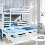 Dviaukštė lova su stalčiais JAKUB III 3 asmenims 80x200 cm