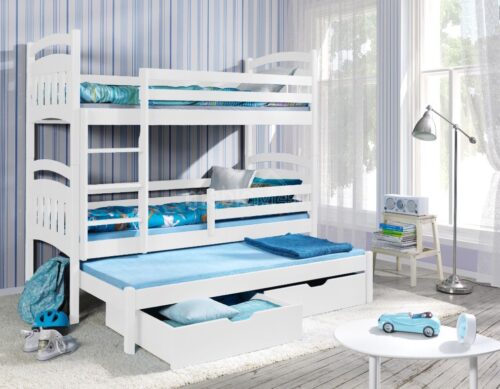 Dviaukštė lova su stalčiais JAKUB III 3 asmenims 80×181 cm