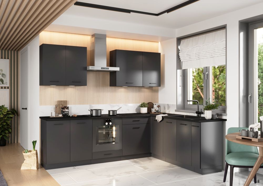 Kampinis virtuvės baldų komplektas 200/260 cm Anika kampinė virtuvė