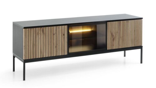 Žavinga palėpės tipo TV spintelė su apšvietimu Sento RTV154