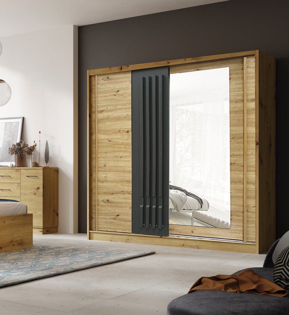 Avantgarde AV5-200 cm stumdoma spinta su veidrodžiu