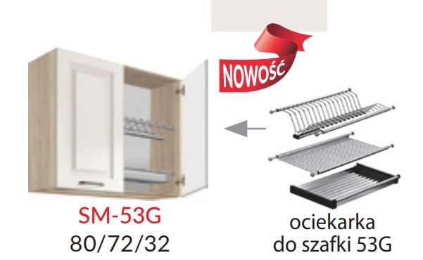 Viršutinė spintelė 80 cm su išmaniąja džiovykle SM-53G