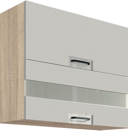 Viršutinė spintelė 80 cm vitrina Favorit Latte FL-41G