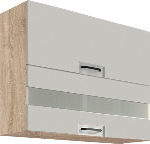 Viršutinė spintelė 90 cm vitrina Favorit Latte FL-42G