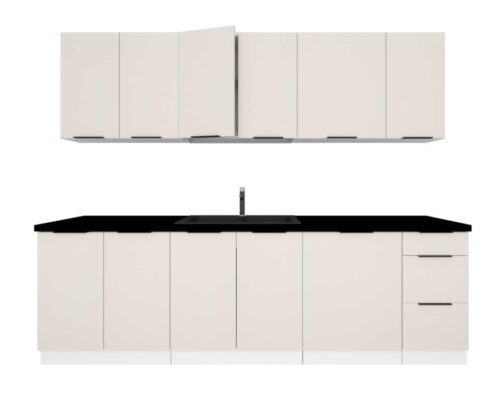 Sonja virtuvė 260 cm su džiovykle, smėlio spalvos – SPECIALUS PASIŪLYMAS