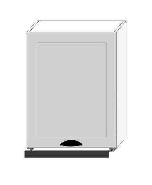 Pakabinama spintelė 60 cm su sidabriniu gaubtu W60/88 SLIM P/L Adele