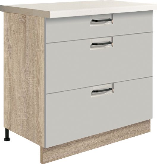 80 cm apatinė spintelė su stalčiais Favorit Latte FL-22D