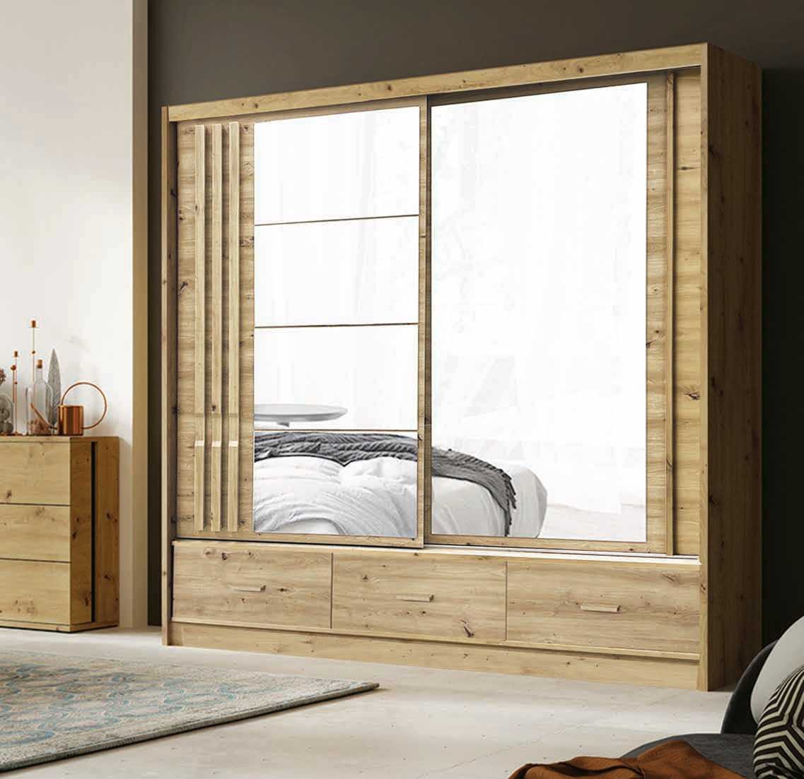 Stumdoma spinta su veidrodinėmis juostelėmis ir stalčiais, Canada CA3-200