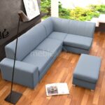 Ministras ištraukiama kampinė sofa + nemokamas pufas Gr0