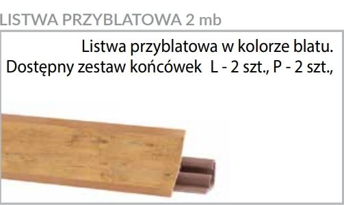 Stalviršio juostelė stalviršio spalvos, 2 m + galai