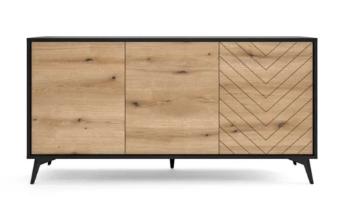 Lofto stiliaus komoda K154 Diamond – ąžuolo spalvos