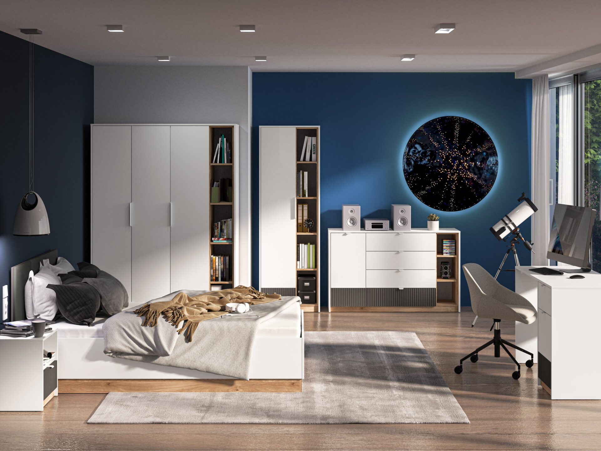 Torino 05 Alpių balta/Castello medaus/matinis grafitas - Lentyna - Paveikslėlis 7