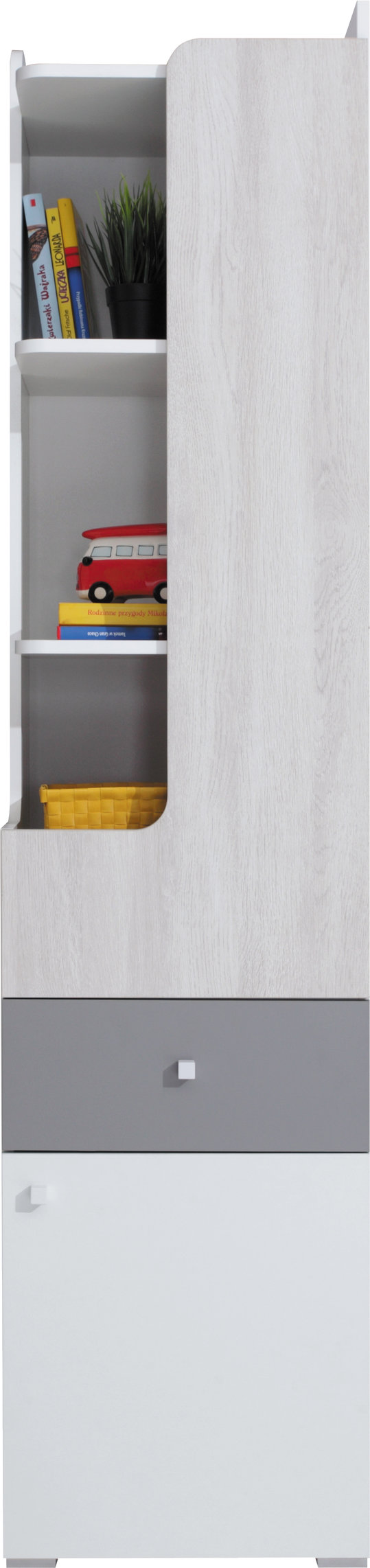 COMO sistema 5 balta prabanga + Wilton ąžuolas baltas + pilkas