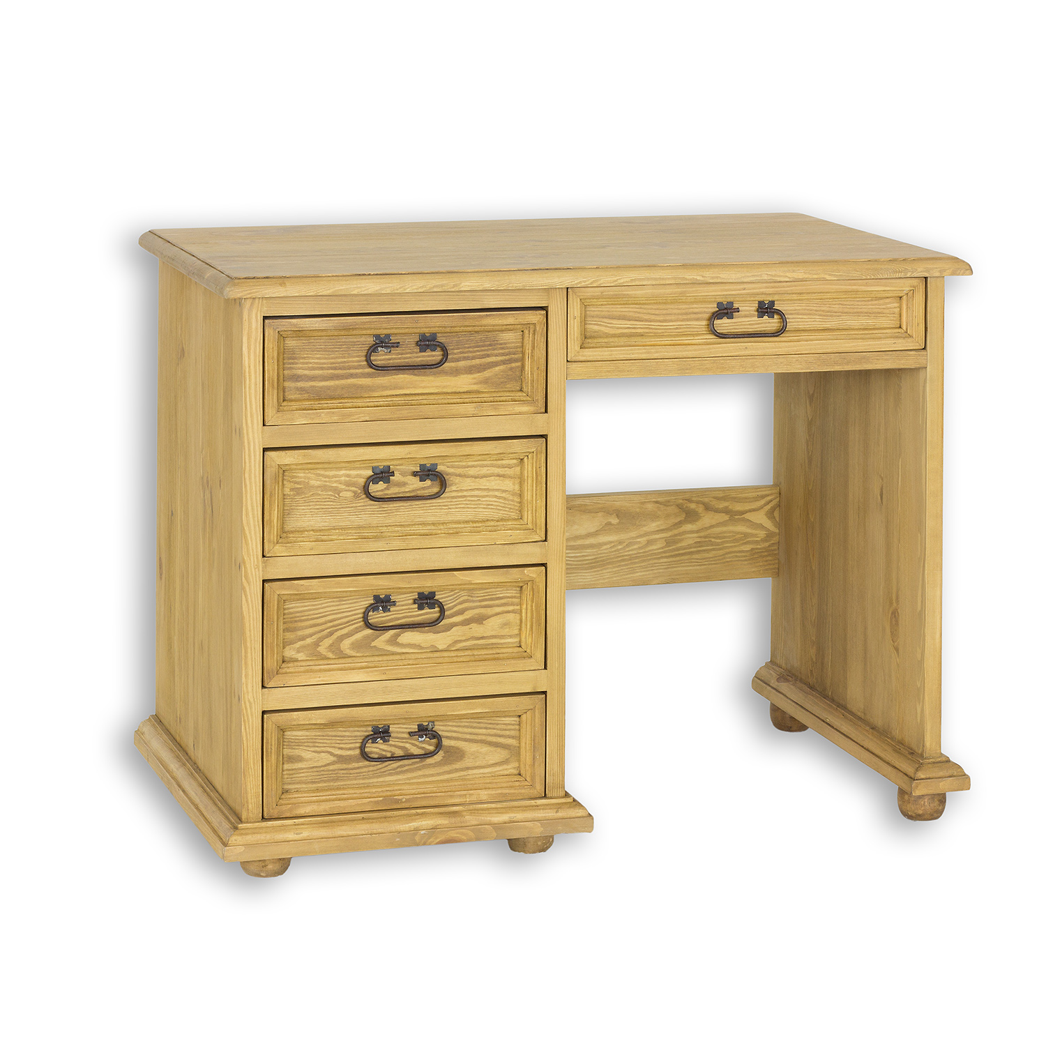 Pušinis rašomasis stalas RUSTIKAL BR700 antikvarinė balta pušis - Paveikslėlis 3