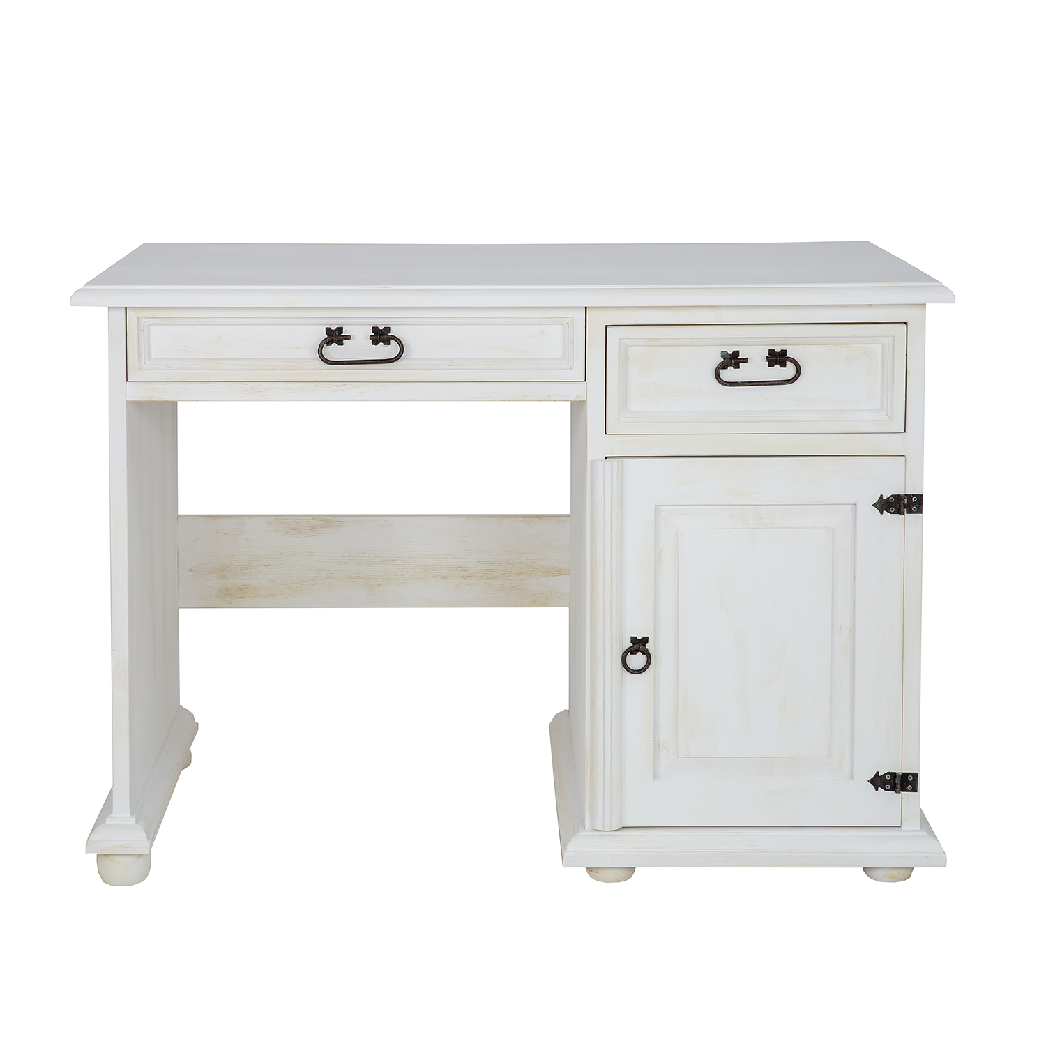 Pušinis rašomasis stalas RUSTIKAL BR701 antikvarinė balta pušis - Paveikslėlis 8