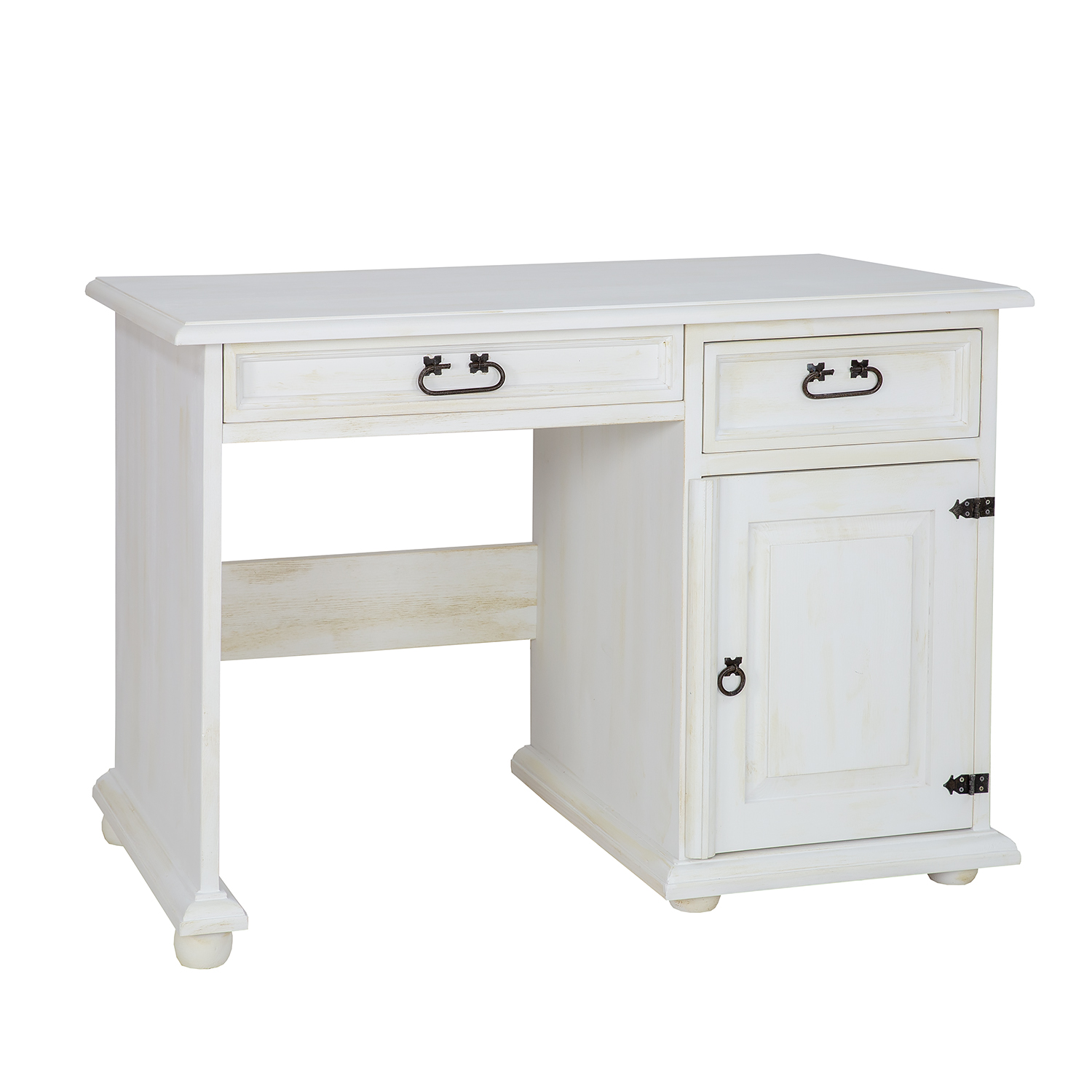 Pušinis rašomasis stalas RUSTIKAL BR701 antikvarinė balta pušis - Paveikslėlis 9