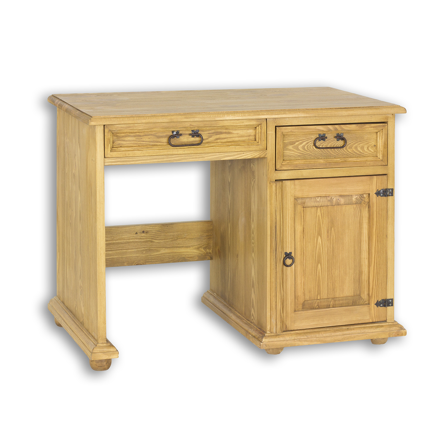 Pušinis rašomasis stalas RUSTIKAL BR701 antikvarinė balta pušis - Paveikslėlis 3