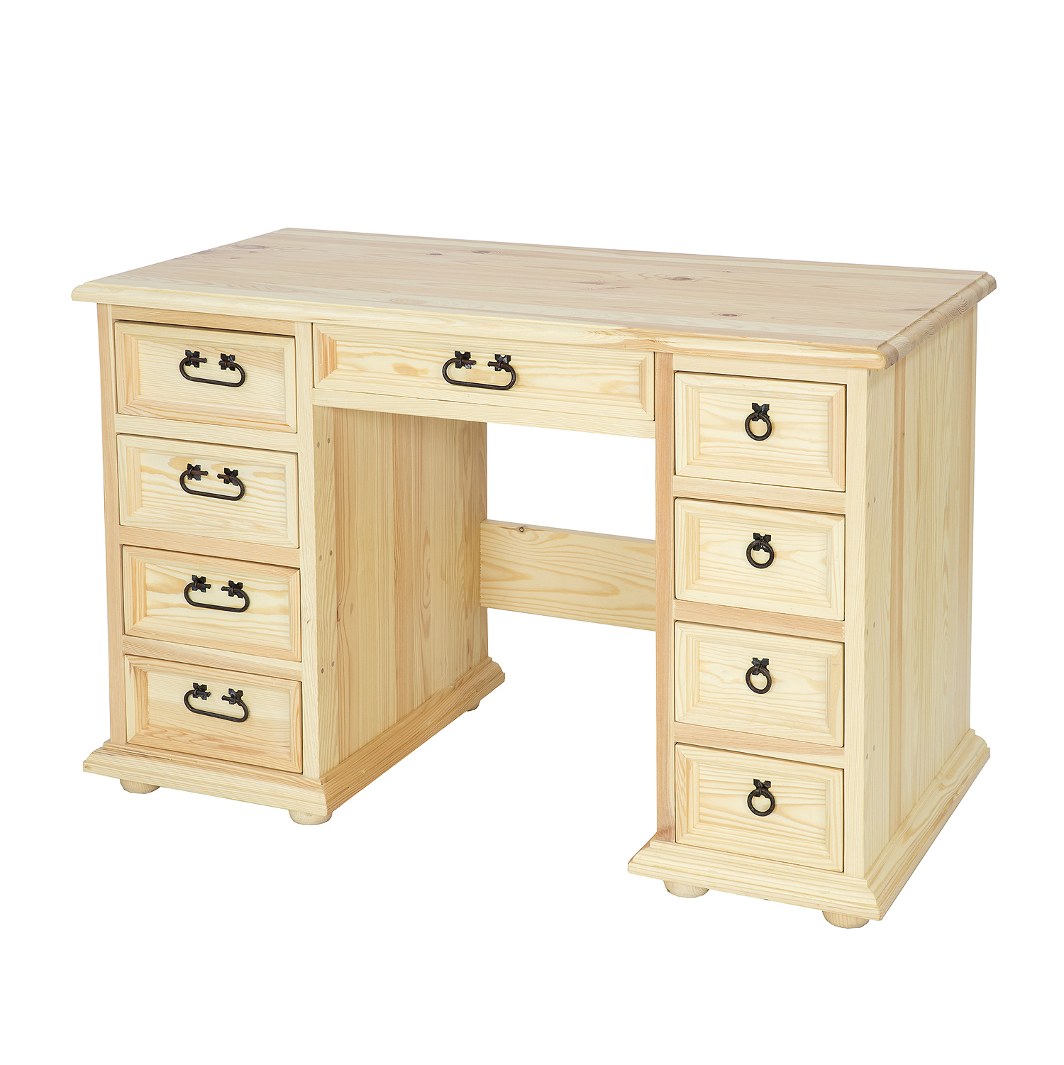 Pušinis rašomasis stalas RUSTIKAL BR703 antikvarinė balta pušis - Paveikslėlis 4