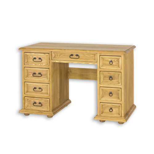 Pušinis rašomasis stalas RUSTIKAL BR703 antikvarinė balta pušis