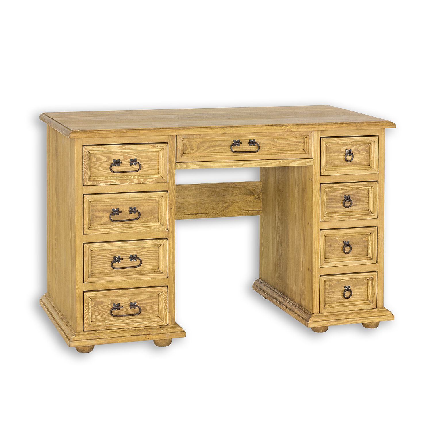 Pušinis rašomasis stalas RUSTIKAL BR703 antikvarinė balta pušis - Paveikslėlis 3