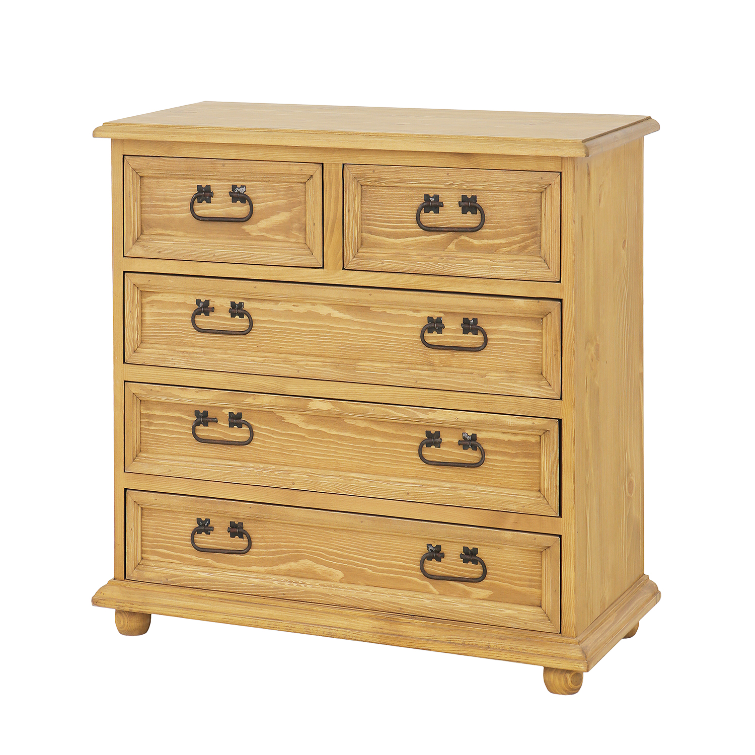 Pušinė komoda RUSTIKAL KD702, pušies balintas vaškas