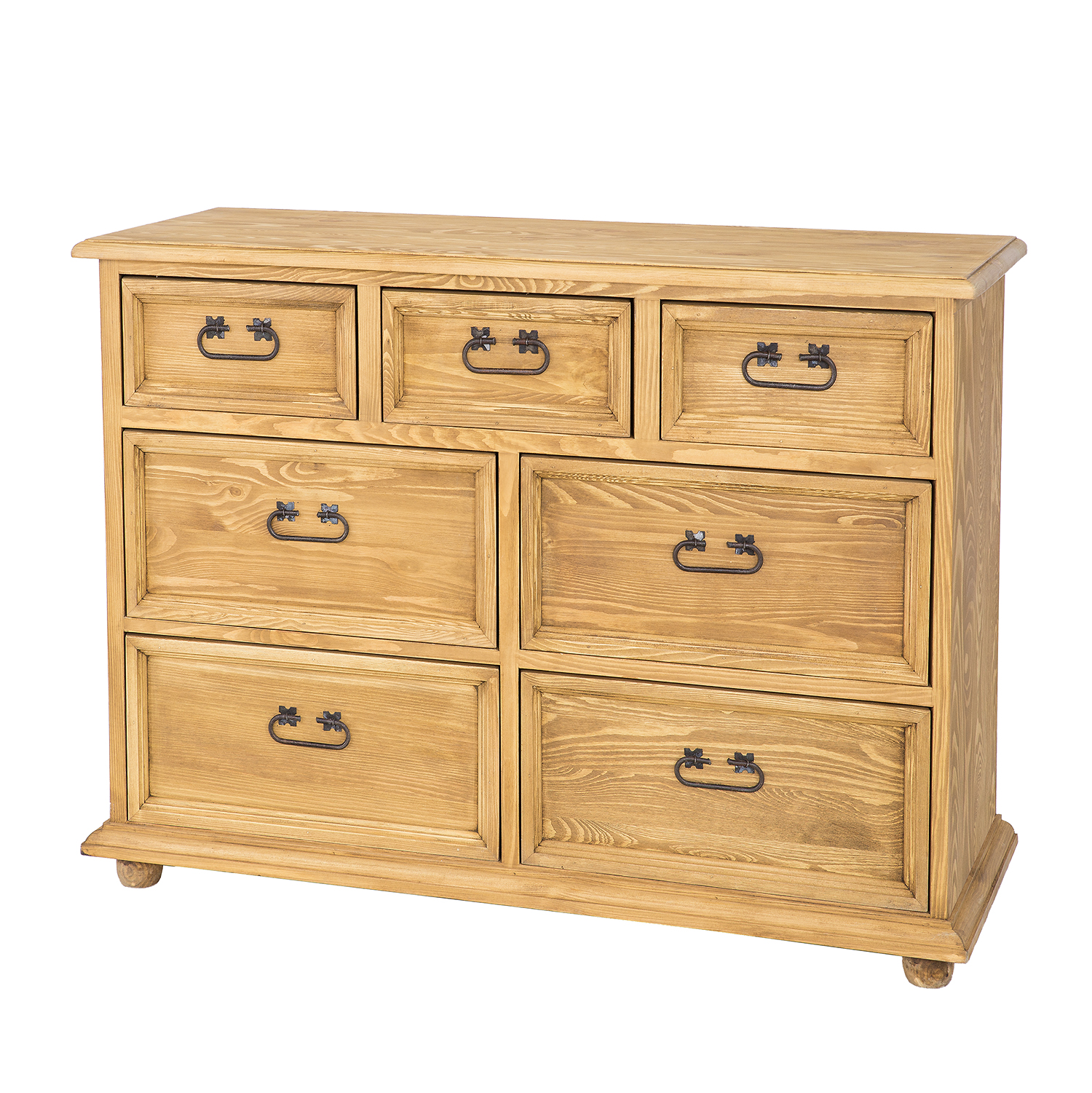 Pušinė komoda RUSTIKAL KD810, pušis, šviesus vaškas