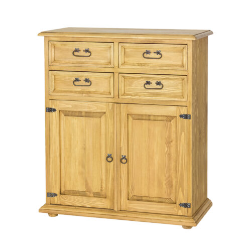 Pušinė komoda RUSTIKAL KD812 antikvarinė pušis balta