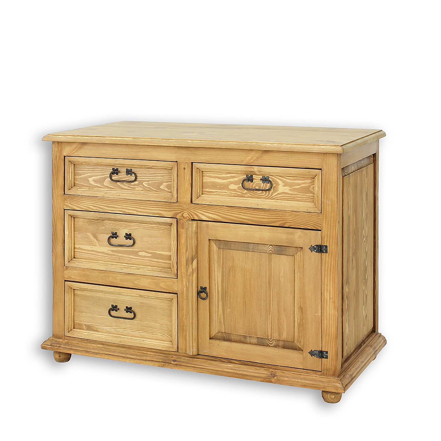 Pušinė komoda RUSTIKAL KD818 pušis, tamsus vaškas