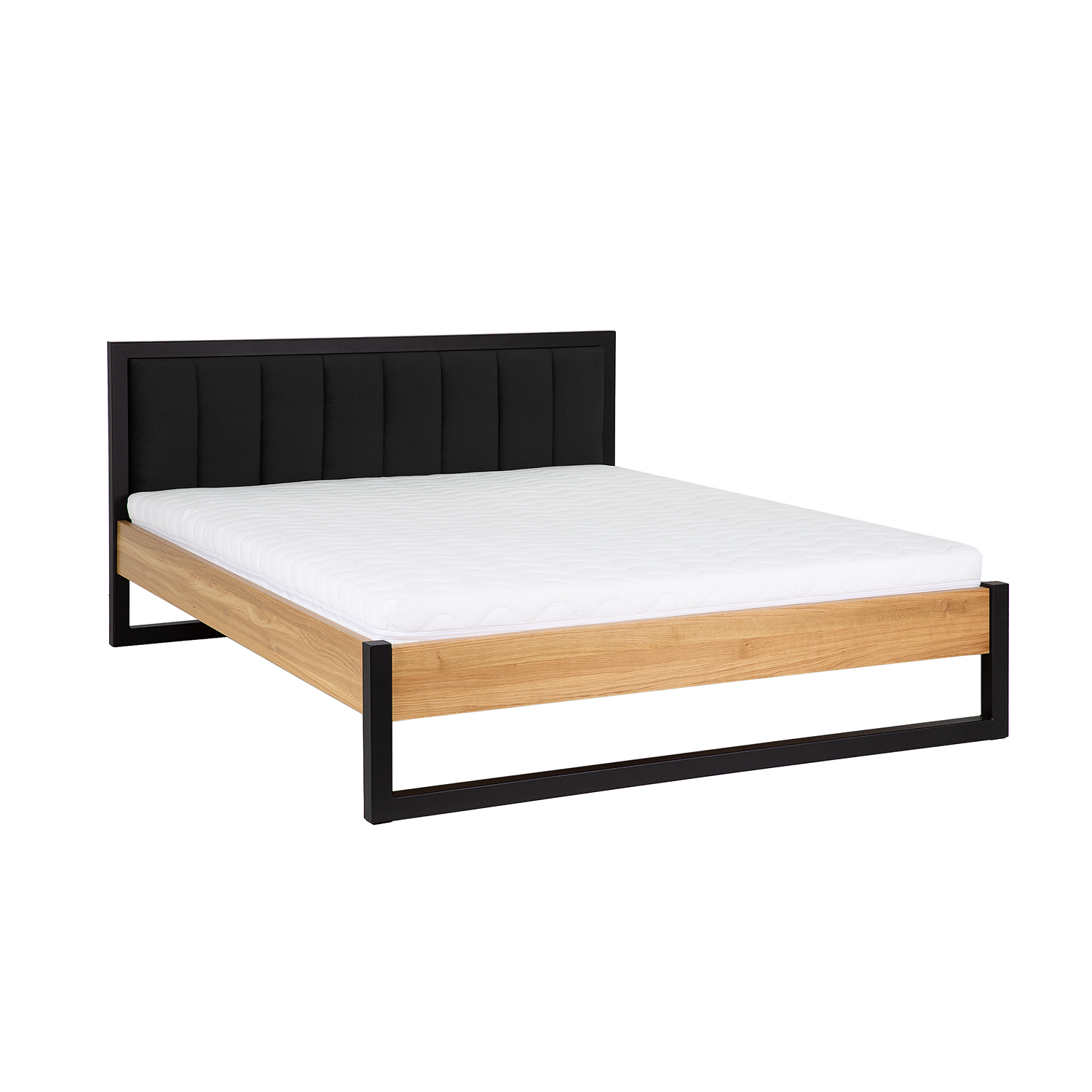 Łóżko metalowo - dębowe LK372 dąb kakao