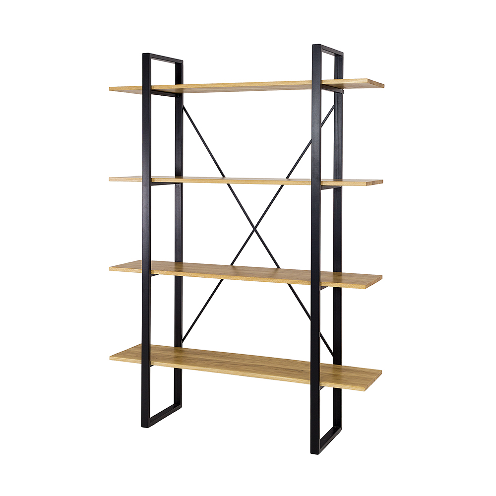 Metalinė ir ąžuolinė lentyna METAL RG370 tamsaus ąžuolo spalvos