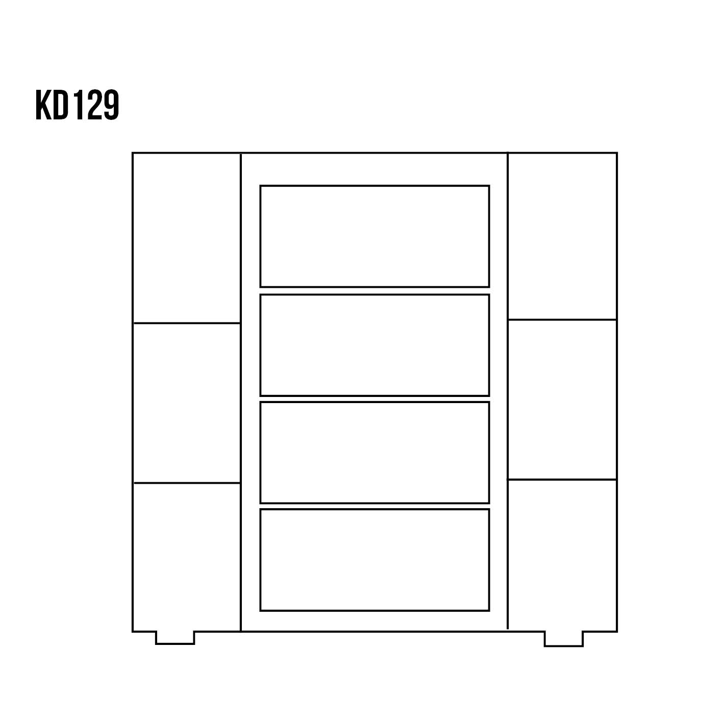 CORSICA KD129 pušies komoda, neapdorota pušis, nelakuota - Paveikslėlis 2