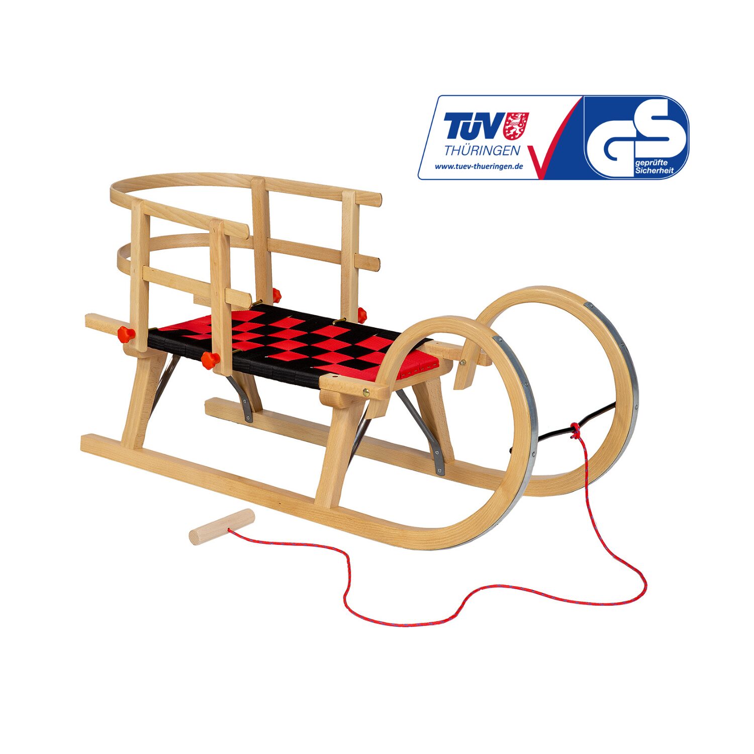 Medinių rogučių komplektas AD322 D95 + medinis atlošas AD302 + natūralaus buko virvelė AD300