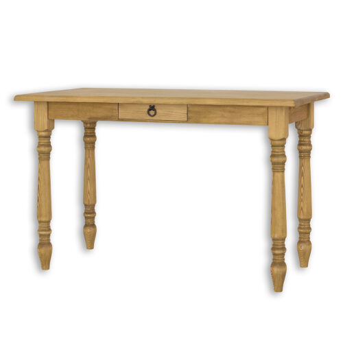 Pušinis stalas ST715 antikvarinė balta pušis