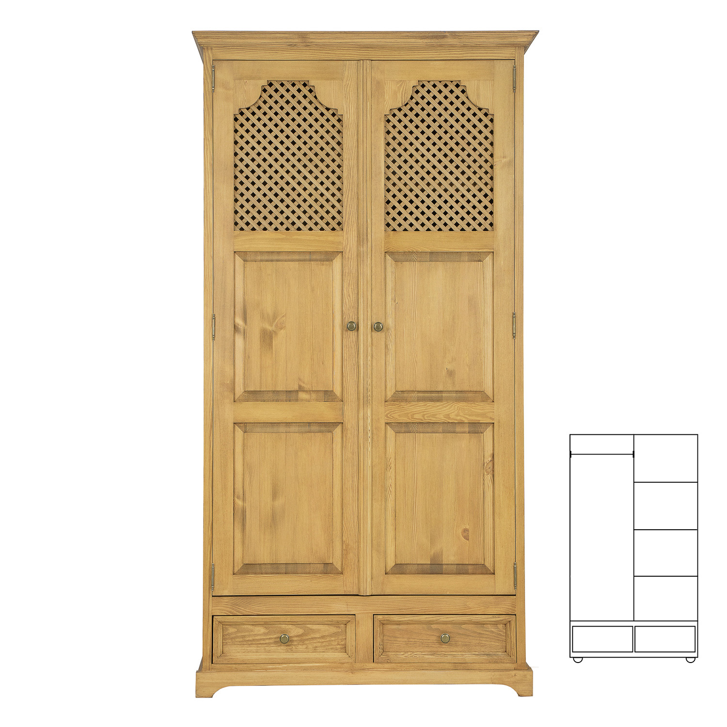 Pušies spinta RUSTIKAL SF836 pušies tamsus vaškas