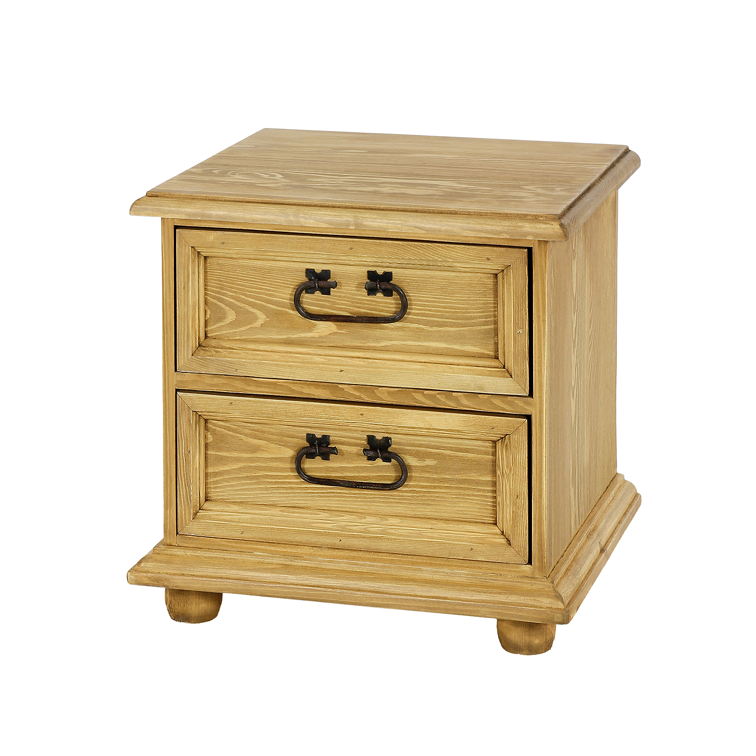 RUSTIKAL SN800 naktinis staliukas, pušis, tamsus vaškas